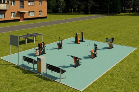 Спортивная площадка №2 (тренажеры + теннисный стол)