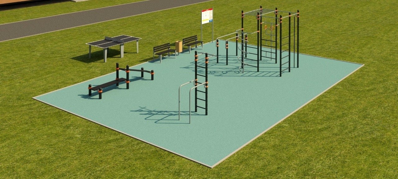 Спортивная площадка №4 (воркаут + теннисный стол)